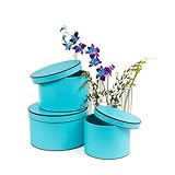 UNIKPACKAGING Premium Quality Round Flower Box, Gift Boxes for Luxury Flower and Gift Arrangements, Set of 3 pcs (L/M/S) (Tiffany)