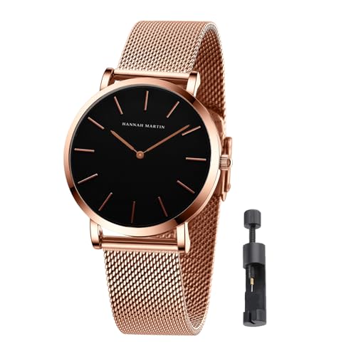 HANNAH MARTIN Watches for Women Waterproof Ladies Analog Quartz Wrist Watches Stainless Steel Band Fashion Dainty Female Watch Luxury Bracelet Diamond