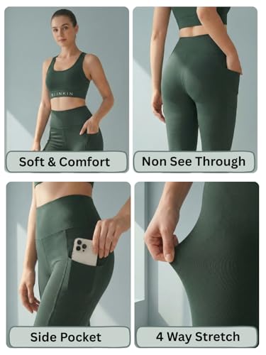 Image of BLINKIN Flared Gym Pants for Women's Workout - The Ultimate Yoga Pants | Workout Lowers | Gym Track Pants for Women with Side Pockets (2049)