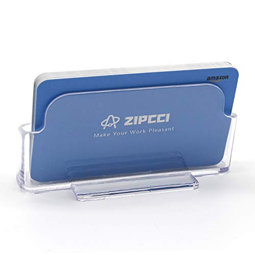 ZIPCCI Acrylic Business Card Holder Desk - Office Plastic Business Card Holder Stand, Clear Business Card Holder Display (16 Pack)