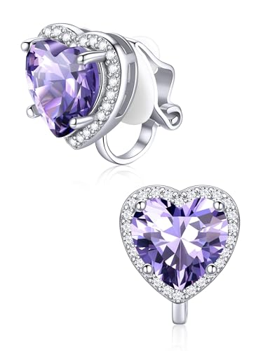ChicSilver Purple Earrings for Women June Birthstone Earrings Clip On Earings for Women's Clip-on Earrings