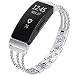 fastgo Compatible with Fitbit Inspire HR Bands/Fitbit Inspire Band, Adjustable Stainless Steel Replacement Wristbands Classy Dressy Bracelet Heart Rate Inspire Accessories for Women Girls (Silver)