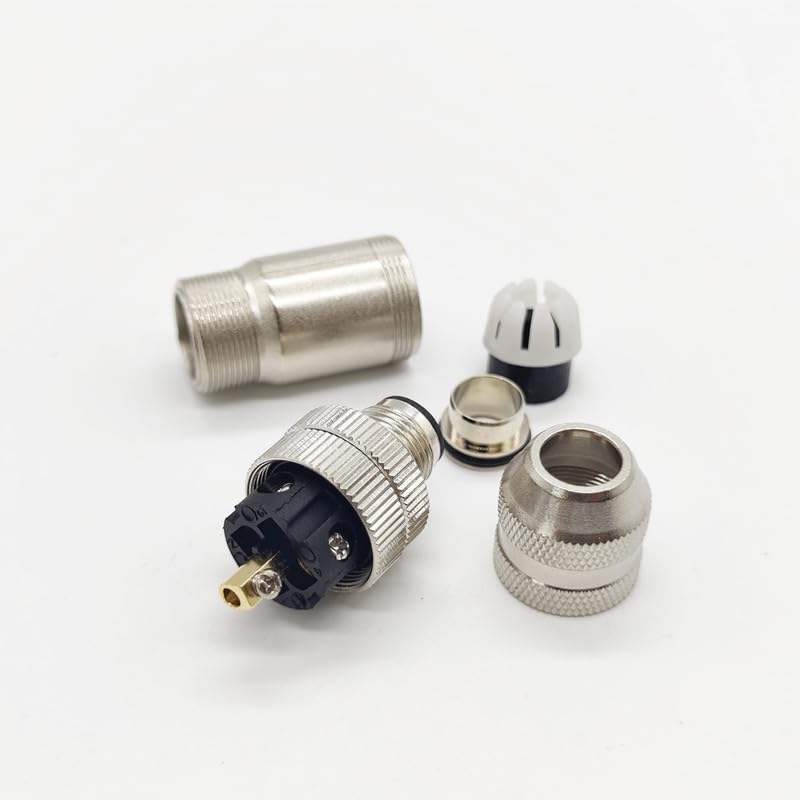 5Pcs M12 5 pin Male Connector, B Code Straight Type Adapter for PG7/PG9 Cable IP67 Waterproof Shielding Metal Shell Sensor Field Assembly Circular Connector for Electric Bicycles 60V 4A AC/DC（5pcs）