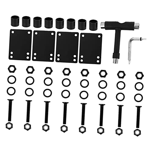 KESYOO 1 Set Skateboard Hardwares Tool Skateboard Bearings Kit Accessory Sharpening Skateboard Tool Bushings Accessories Skater Key Skateboard Bolts Repair Fixing Tools Black Metal