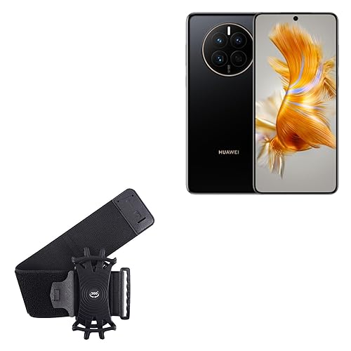 BoxWave Holster Compatible with Huawei Mate 50E - ActiveStretch Sport Armband, Adjustable Armband for Workout and Running - Jet Black