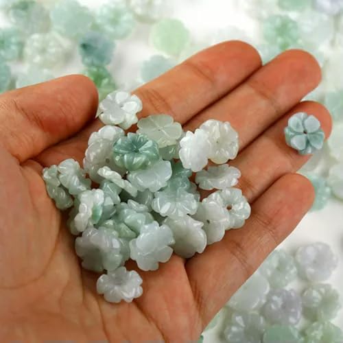 Perles de Jade jadéite de qualité A, lot de 10 fleurs pour pendentif tressé durable