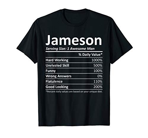 JAMESON Nutrition Funny Birthday Personalized Name Gift Idea T-Shirt