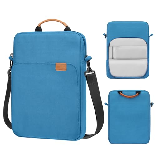 Image of MoKo 13.3-14 Inch Laptop Sleeve Bag Fits Mac Neo 13-inch A18 Pro, Mac Pro 13.3 inch M2 2022 /M5 /M5 Pro /M5 Max 14.2 inch 2026, Mac Air 13.6 inch M5 2026, Handle Carrying Case with Shoulder Strap, Peacock Blue