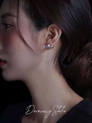 Dreamy Colorful Glass Ball Stud Earrings, Transparent Glass Bubble Earring Versatile Fashionable Earring Jewelry for Woman3