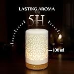 Earnest Living Essential Oil Diffuser White Ceramic Diffuser 100 ml Timers Night Lights and Auto Off Function Home Office Humidifier Aromatherapy Diffusers for Essential Oils - Image 2