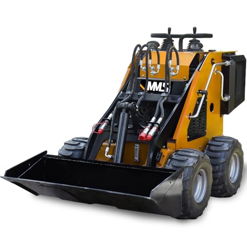 MS360L Wheeled Mini Skid Steer Loader Compact Skid Steer with Wide Bucket with 13.5HP EPA Rato Gas Engine Multifunctional Skid Loader for Farm Garden Construction & Landscaping
