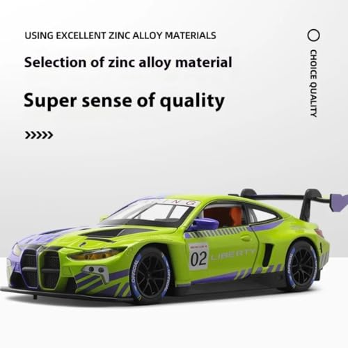 Modelo de auto de carreras M4 GT3 escala 1:24 con sonido y luz miniatura 6