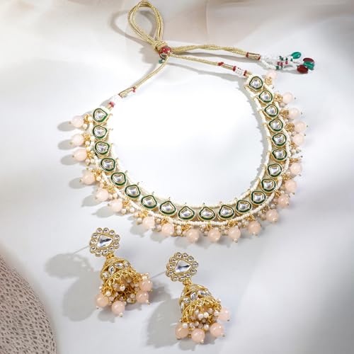 Image of Rubans Necklace Set Kundan Traditional Statement Jewellery Gift for Women & Girls