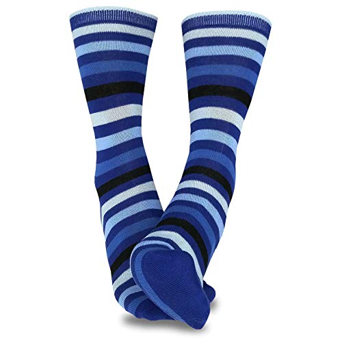 Women And Girls Valued Trouser Socks 12-Pair Crew Socks (Thin Stripe_12Pair) #TOP6