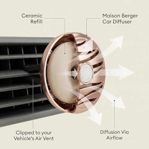 Image of MAISON BERGER Car Diffuser Refill Set, Anti Tobacco Odor | Helps Neutralize Tobacco Odor, 2 Ceramic Inserts, Fits MAISON BERGER Vent Clips, 4-Week Diffusion, Made in France