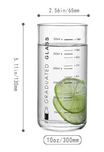 Vaso medidor de vidrio 10 oz para líquidos miniatura 3