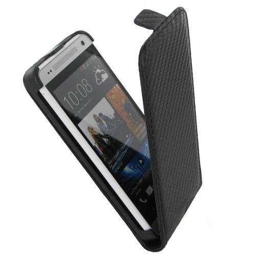 Colorphone HOUHTCM4CARBBLK   Funda con cierre para HTC M4 One Mini, color negro