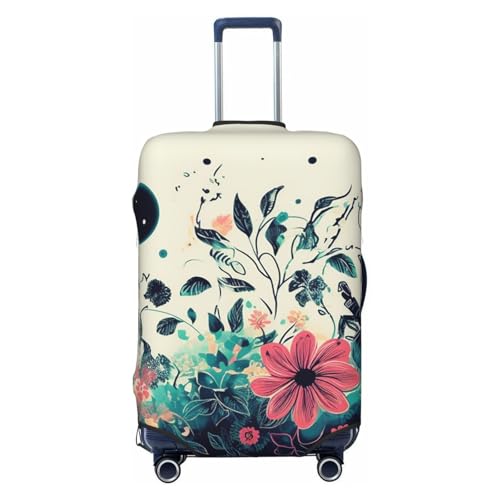 Travel Luggage Cover Line space flower Suitcase Protector Elastic Washable Stretch Suitcase Protector Anti-Scratch Travel Suitcase Cover Fit 18-32 Inch Luggage