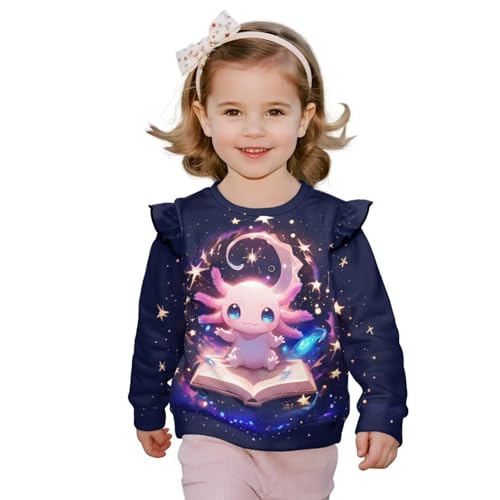Toddler Sweatshirts for Girls Long Sleeve Shirt 1Y-8Y Kids Graphic Pullover Top Casual Fall Sweatshirt
