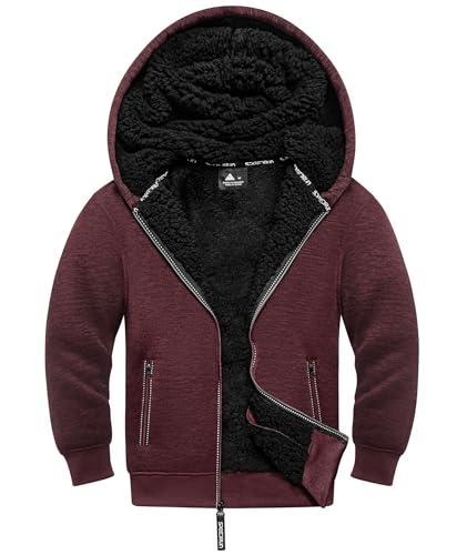Image of SWISSWELL Unisex Boys Girls Fleece Hoodie Sherpa Lined Jacket Zip Up Hooded Sweatshirt Winter Outerwear for Kids