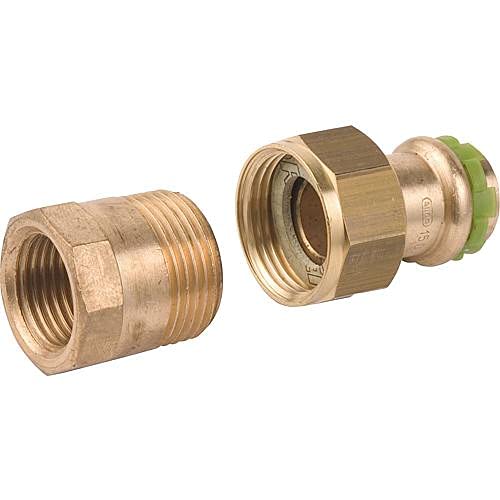 Raccord a sertir en bronze contour V, raccord visse fem joint plat, P 4330 G 22x3/4