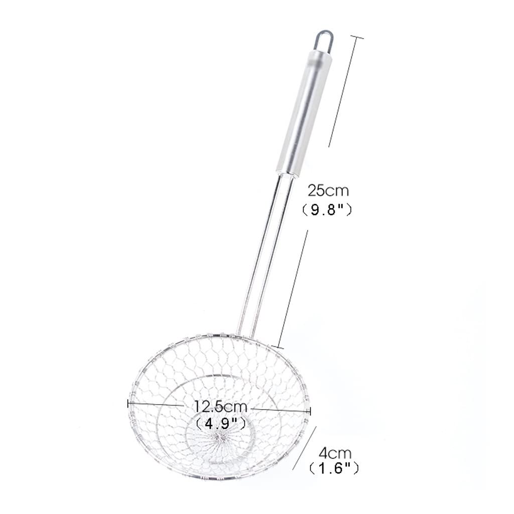 Espumadera de Cocina colador de Pasta Espumadera de Acero Inoxidable, colador pequeño colador de Cocina 9,8 "× 4,9" Pulgadas Herramientas de Cocina