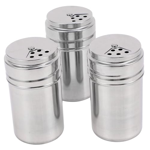 TIDTALEO 3pcs Stainless Steel Seasoning Jar Toothpick Box Rustproof Spice Container for Kitchen Storage