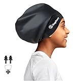 Kids Extra Large Swim Cap for Long Thick Hair Braids and Dreadlocks, Waterproof Silicone Keep Hair Dry Swimming Caps for Toddler Child Youth Girls Bath Pool Shower Cap 1Pack