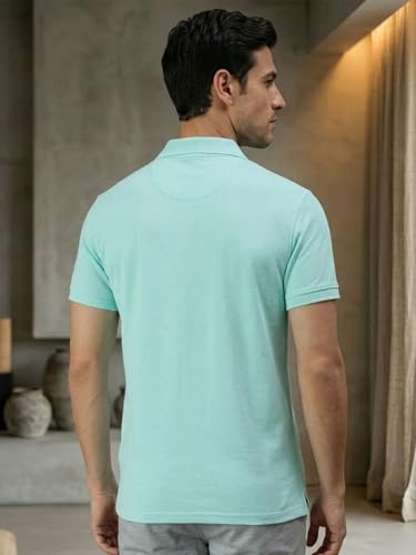 Image of Lux Cozi Men's Polo T-Shirt Regular Fit Half Sleeves with Pocket | Cotton Blend Polo Neck Collar T-Shirt for Men | Casual, Office Comfortable Breathable T-Shirt | Stylish Plain Tee