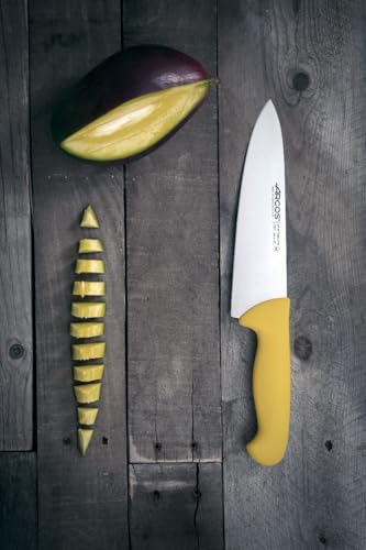Miniatura 6 de Arcos Cuchillo Chef Con Hoja Acero Inoxidable Nitrum 200 Mm. Cuchillo Cocina Profesional Multipropósito. Mango Ergonómico Polipropileno. Serie 2900. Color Amarillo.