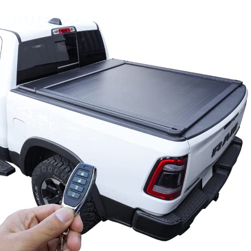 Syneticusa Electric Powered Remote Automatic Retract Hard Tonneau Cover Fits 2004-2023 Ford F-150 (incl. Raptor/Lightning) 5.5' (67”) Truck Bed Aluminum Waterproof Off Road Rack Ready Retractable