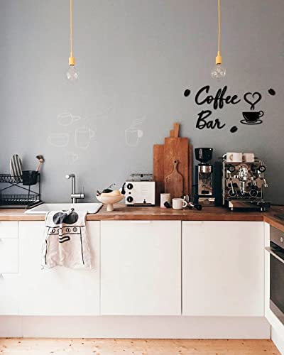4En Coffee Bar Decor Sign For Kitchen,Cafe And Farmhouse, Wooden Coffee Bar And Coffee Station Accessories, Modern Wall Art, Coffee Bar Sign, Mdf 7 Pieces #TOP5
