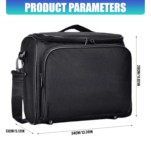 Funda portátil acolchada para proyector de tela Oxford, bolsa de almacenamiento con interior acolchado para transporte seguro, accesorios y viaje, ligera miniatura 3