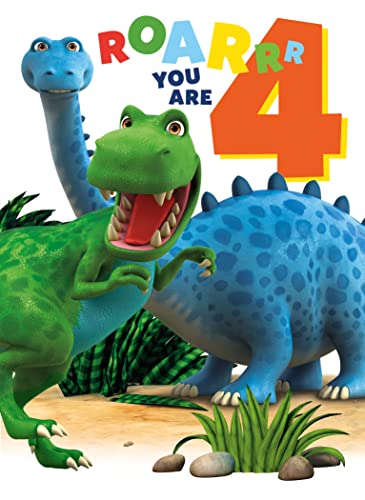 Age 4 Birthday Card Dinosaur Roar Age 4 Birthday Cards Birthday Card 4th Birthday