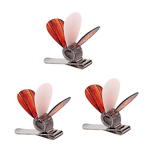 OFFSCH 3個 ギターピッククランプ セルロイドギターピック ギターピック付きピックホルダー エレキギタースタンド ベースアクセサリー ギターピッククリップ リップグロスホルダー 低音ピック