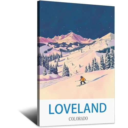 Loveland Colorado affiche voyage vintage pour créer une ambiance chalet rétro