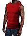 H2H Mens Hooded Sleeveless T-shirts RED US L/Asia XXL (JPSK05)