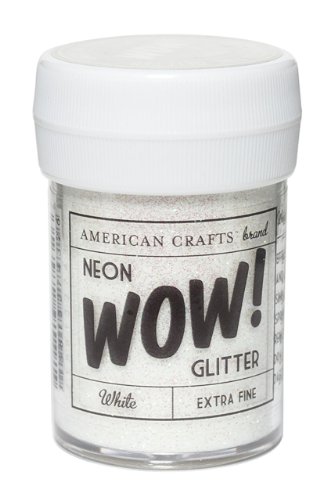 American Crafts Glitter- Neon - White