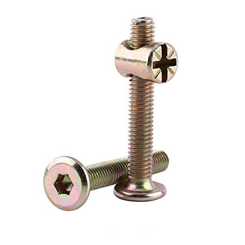 10pcs M6 Furniture Bolt In, Screws Fixing Screws Carbon Steel 70mm Nut Bolt Sets With 6mm Barrel Nuts Connector Fastener 8 thumbnail image