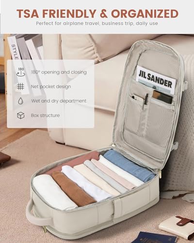 Image of LOVEVOOK 50L Large Travel Backpack for Women Flight Approved, Carry on Backpack for Airplanes, Personal Item Travel Bag, Waterproof 18 Inch Laptop Backpack, Business Weekender Overnight Daypack, 4Pcs
