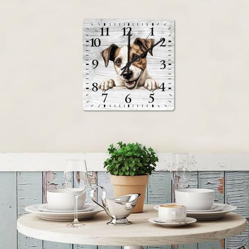 Horloge murale Parson Russell bois silencieuse 38 x 38 cm