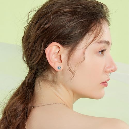 Butterfly Stud Earrings 925 Sterling Silver Celtic Moon Earrings Irish Celtic Jewelry Gifts for Women 5