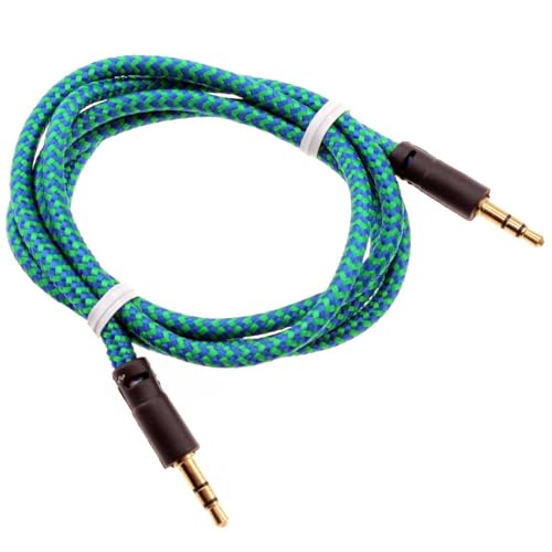 Cable Auxiliar Jack 3.5mm Trenzado Verde 1 m miniatura 1