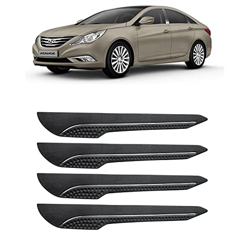 Image of AOSIS-Car Bumper Protector /Bumper Guard for Hyundai Sonata Transform with Single Chrome Stripe (4-Pcs)