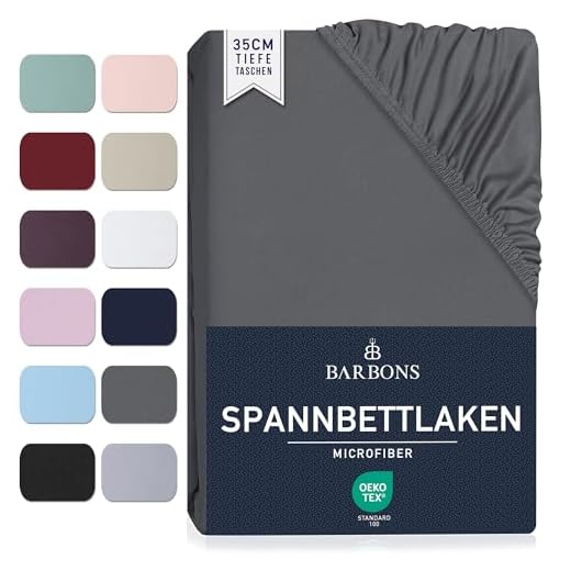 Spannbettlaken 180x200cm - 35 cm Tiefe Tasche Spannbetttuch Oeko-TEX Zertifiziert Gebürstete Polyester Mikrofaser Bettlaken Bettbezug für Boxspringbett Dicke Matratzen (180 x 200 cm - Dunkelgrau)
