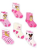 Fancy Nancy Toddler Girls 6 pack Socks (4-6 Toddler (Shoe: 7-10), Pink Crew)