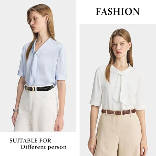 2 Pack Women's Leather Belt for Casual Jeans Pants Ladies Waist Belt with Pin Buckle3