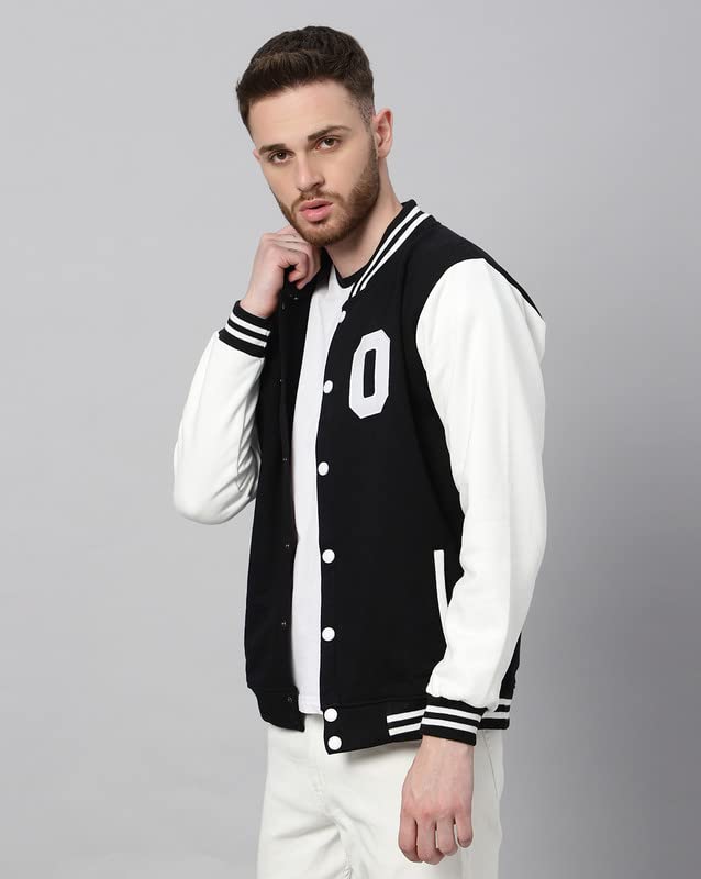 Image of BE SAVAGE Men's Cotton Blend Standard Length Varsity Jacket