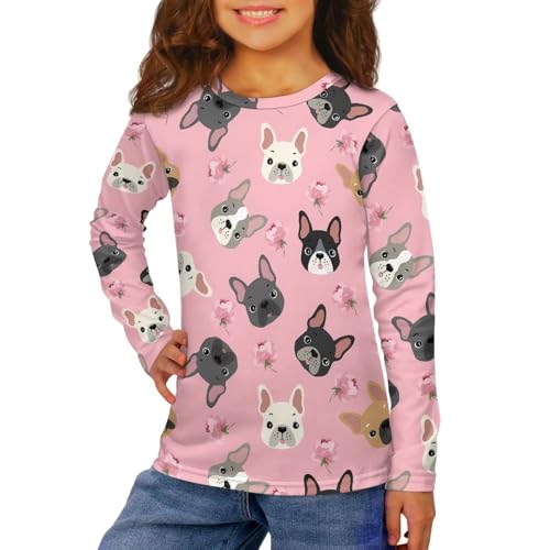 Girls Long Sleeve T Shirt Soft Basic Crewneck Tee with Cute Graphic for School Sports Suit for Fall Winter3
