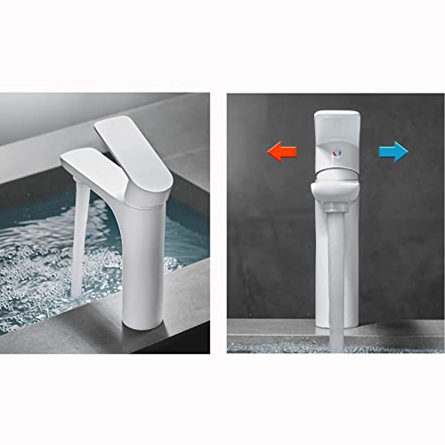 Robinet de lavabo blanc en laiton contre le calcaire mitigeur monotrou durable